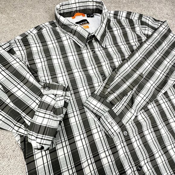 Orvis Men's Long Sleeve Button Down Plaid Olive Green and‎ Light Mint Green Size - Picture 4 of 11